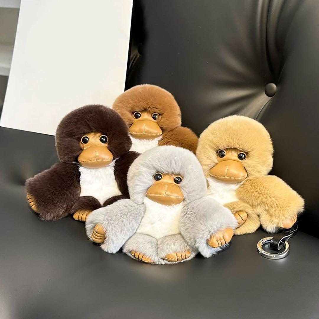 Real Rabbit Fur Cute Fluffy Plush Monkey Keychain Key Ring Luxury Bag Charm