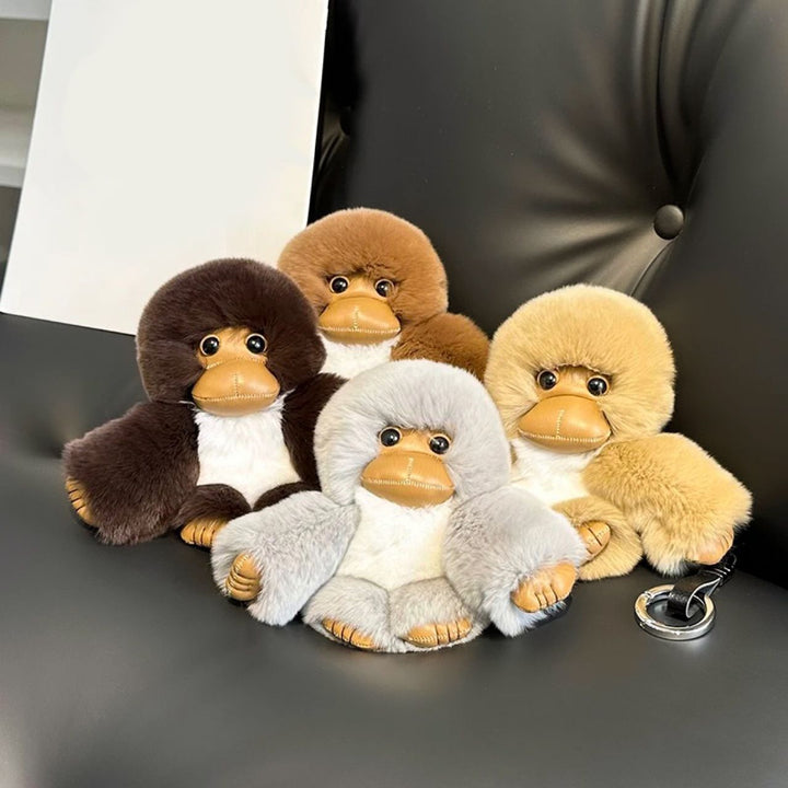 Real Rabbit Fur Cute Fluffy Plush Monkey Keychain Key Ring Luxury Bag Charm