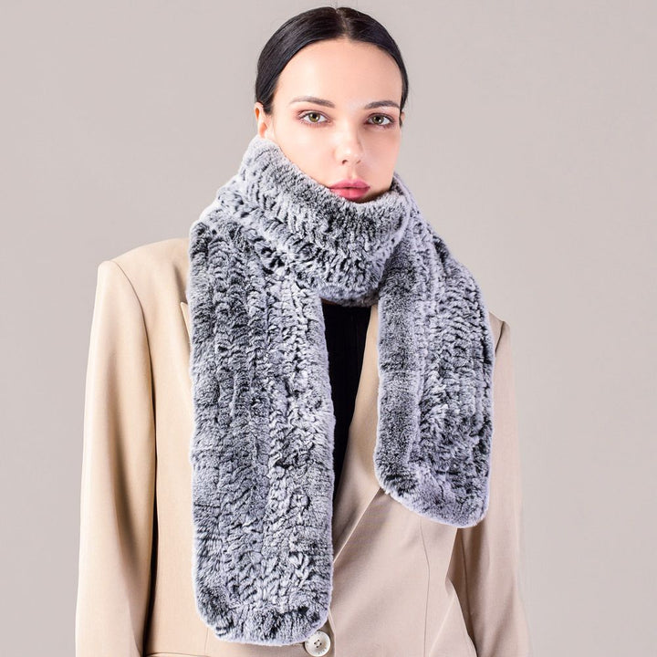 Real Rabbit Fur Scarf Women Winter Soft Warm Fashion Long Scarves