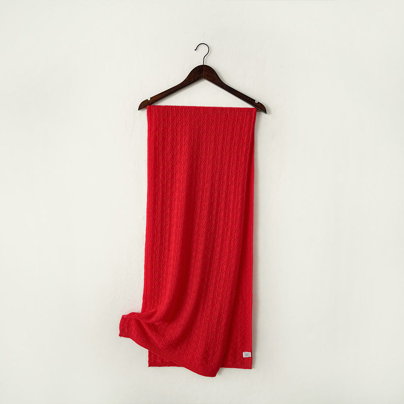 Hollow Knit 100% Pure Cashmere Long Scarf for Autumn and Winter