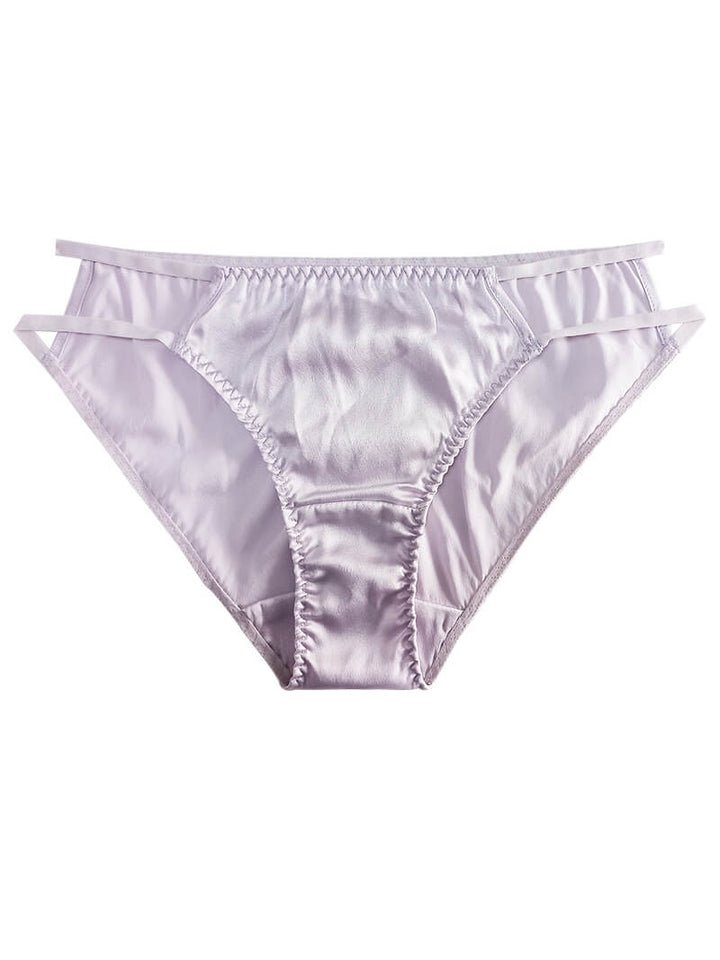 Pure Mulberry Hollow Cut Strappy Silk Briefs