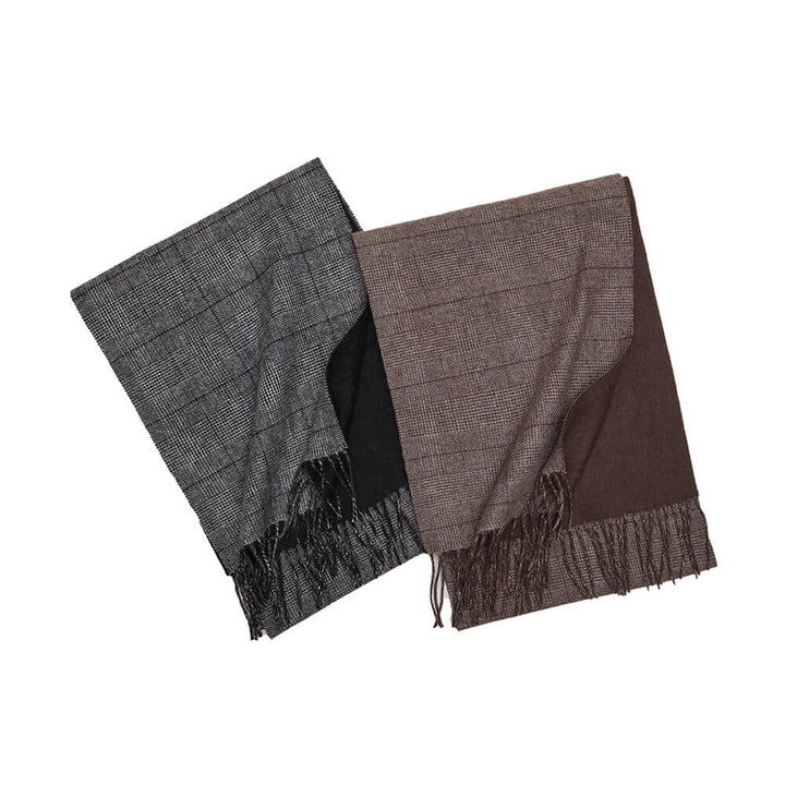 Premium Striped 100% Cashmere Shawl Wrap with Tassels for Women