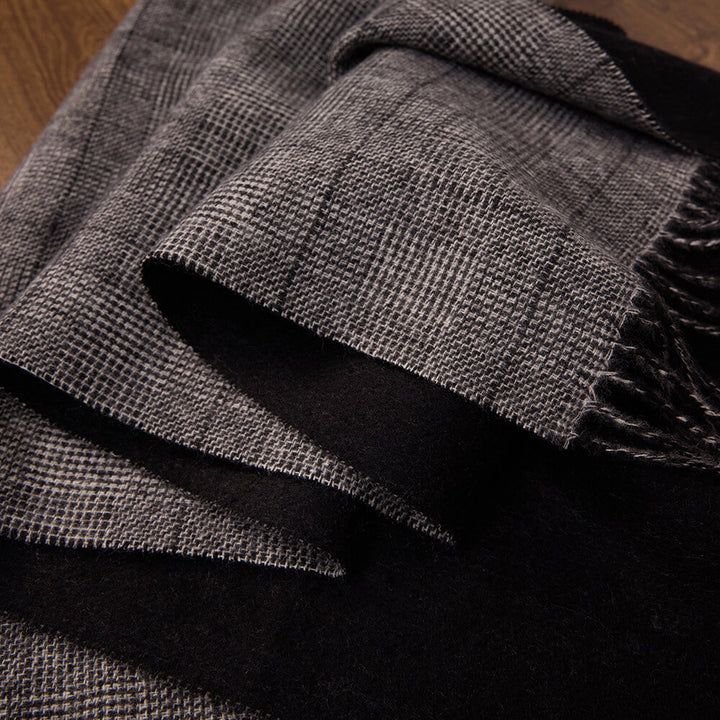 Premium Striped 100% Cashmere Shawl Wrap with Tassels for Women