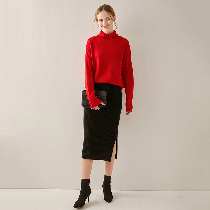 Oversized Cashmere Turtleneck Sweater Women CS012