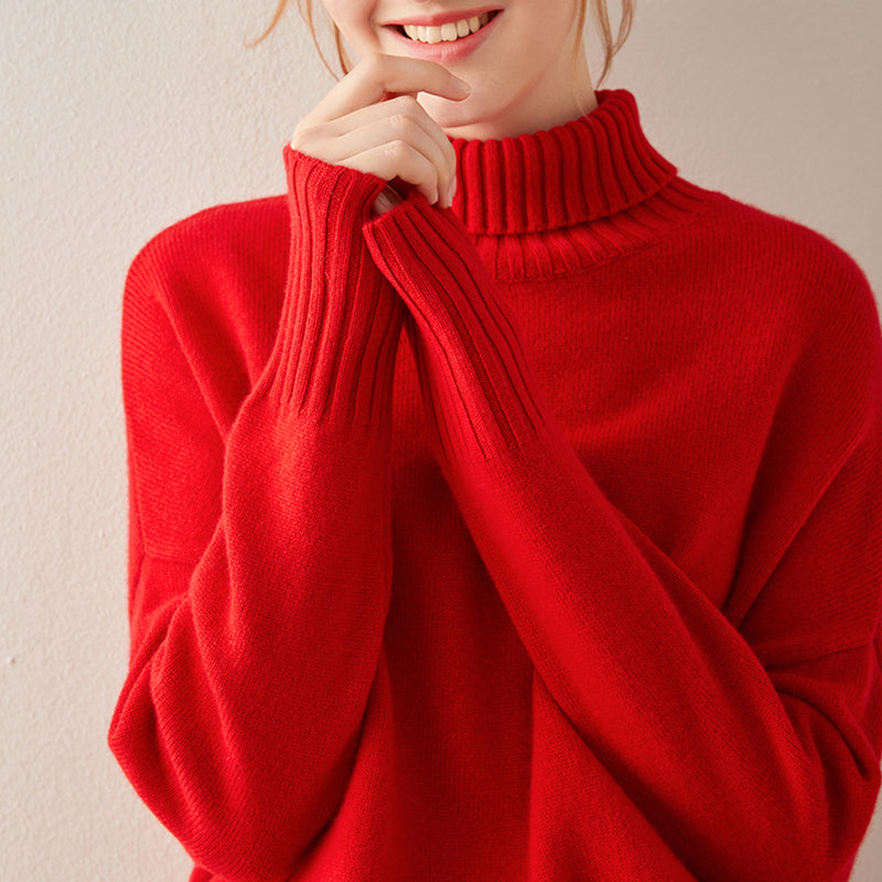 Oversized Cashmere Turtleneck Sweater Women CS012