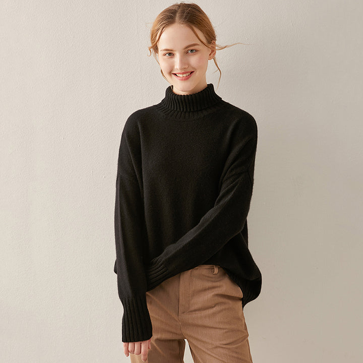 Oversized Cashmere Turtleneck Sweater Women CS012