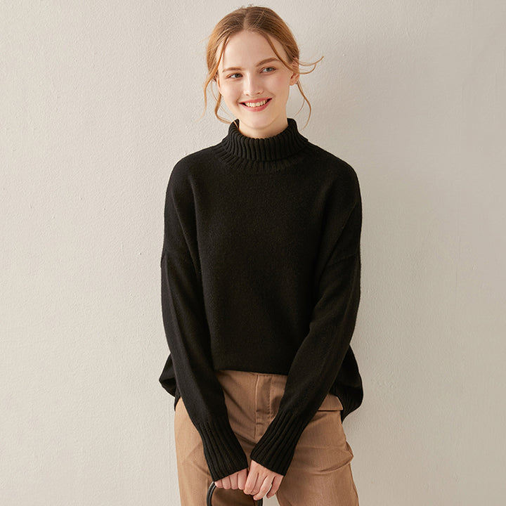 Oversized Cashmere Turtleneck Sweater Women CS012