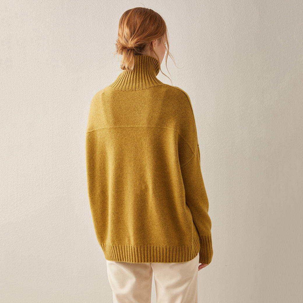 Oversized Cashmere Turtleneck Sweater Women CS012