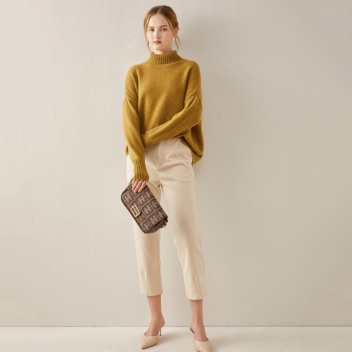 Oversized Cashmere Turtleneck Sweater Women CS012