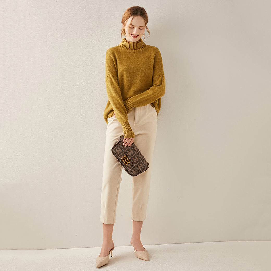 Oversized Cashmere Turtleneck Sweater Women CS012