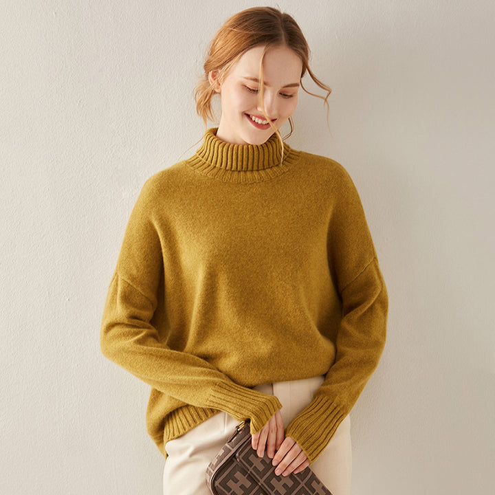 Oversized Cashmere Turtleneck Sweater Women CS012