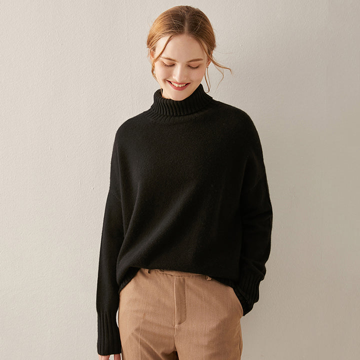 Oversized Cashmere Turtleneck Sweater Women CS012