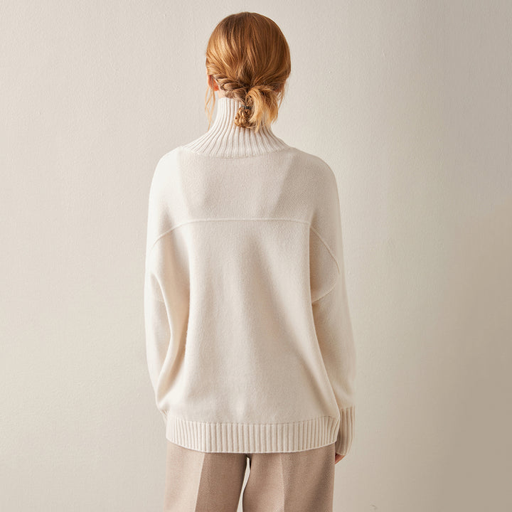 Oversized Cashmere Turtleneck Sweater Women CS012