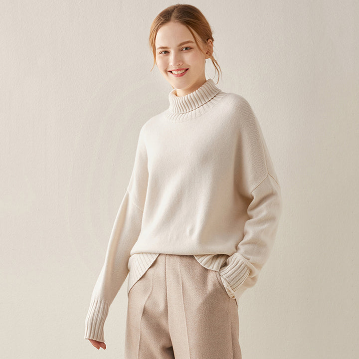 Oversized Cashmere Turtleneck Sweater Women CS012