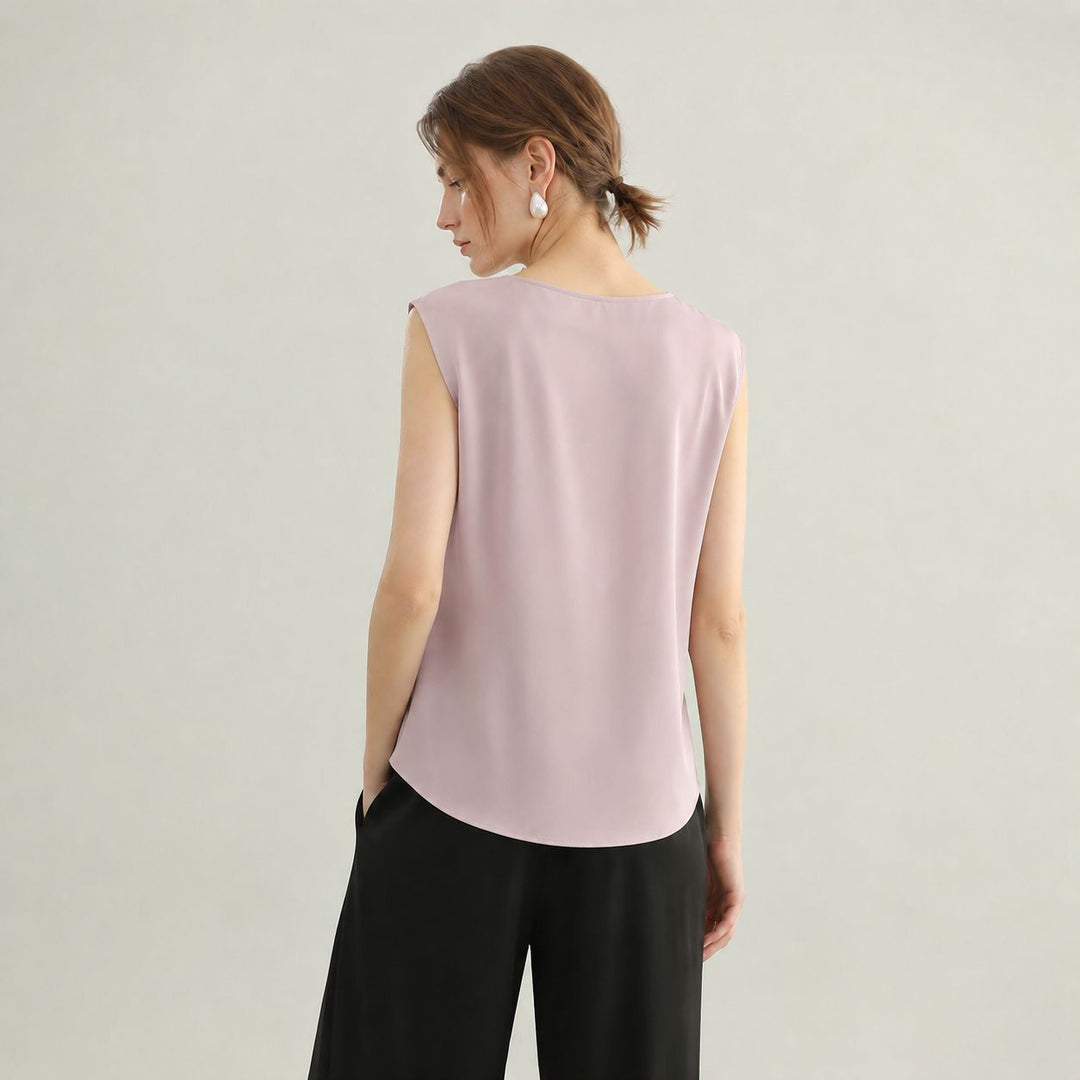 Women's Mulberry Silk Sleeveless V-Neck Blouse