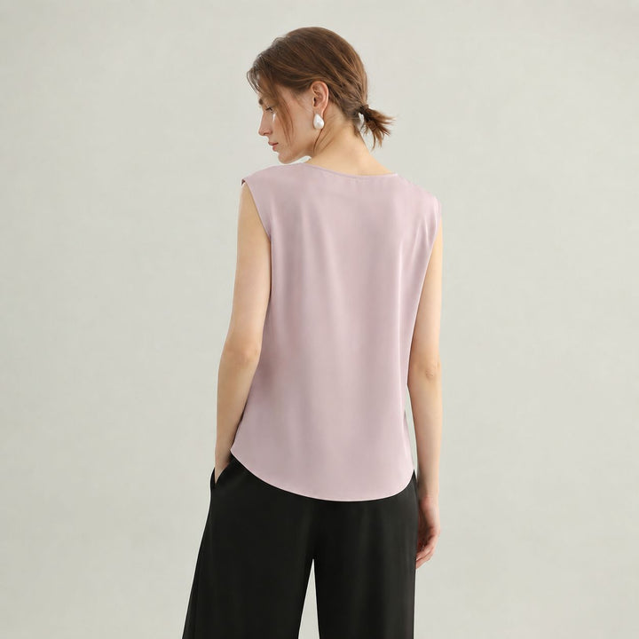 Women's Mulberry Silk Sleeveless V-Neck Blouse