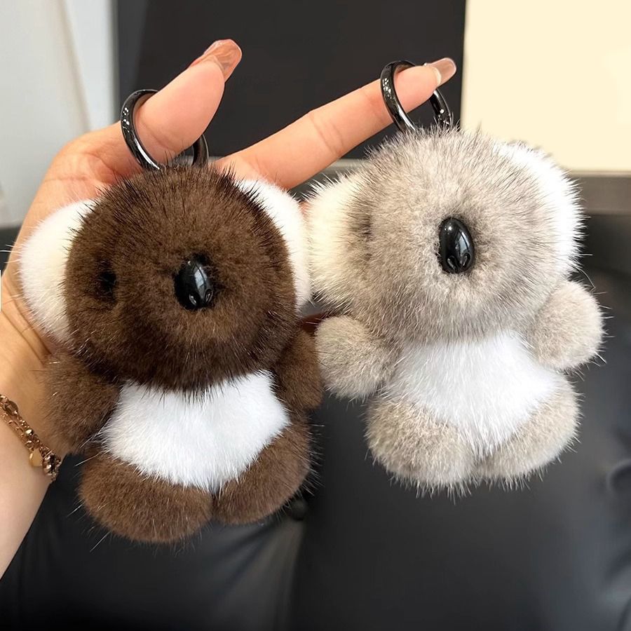 Real Mink Fur Koala Keychain Luxury Bag Charm