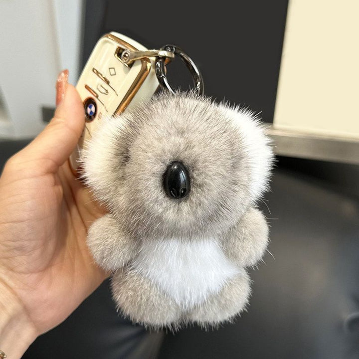 Real Mink Fur Koala Keychain Luxury Bag Charm