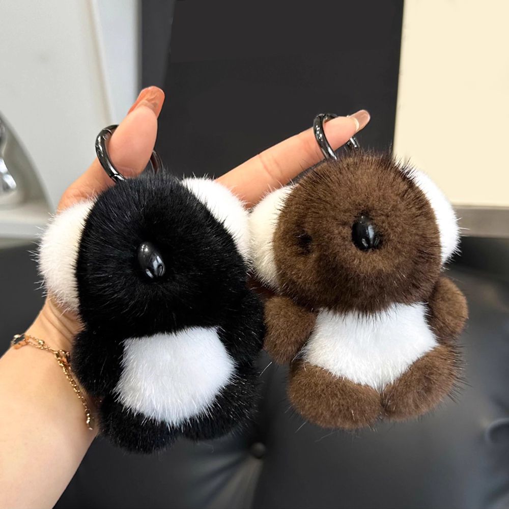Real Mink Fur Koala Keychain Luxury Bag Charm