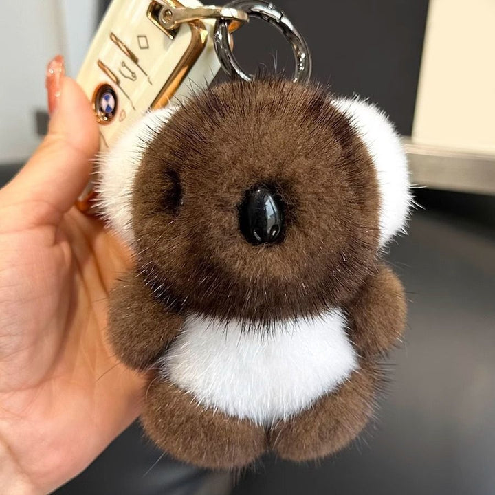 Real Mink Fur Koala Keychain Luxury Bag Charm