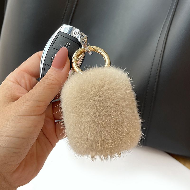 Mink Fur Cat Paw Keychain Cute Small Fluffy Fur Bag Charm