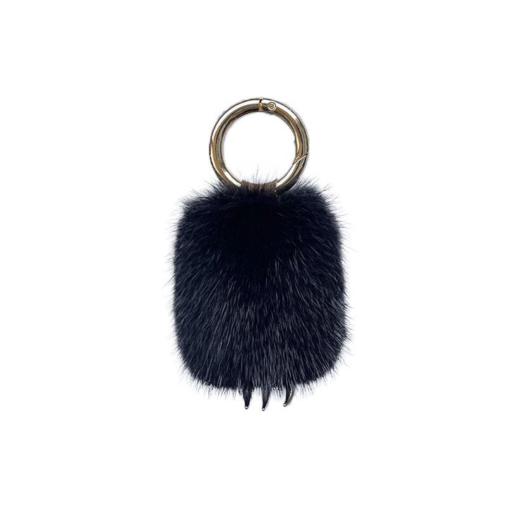Mink Fur Cat Paw Keychain Cute Small Fluffy Fur Bag Charm