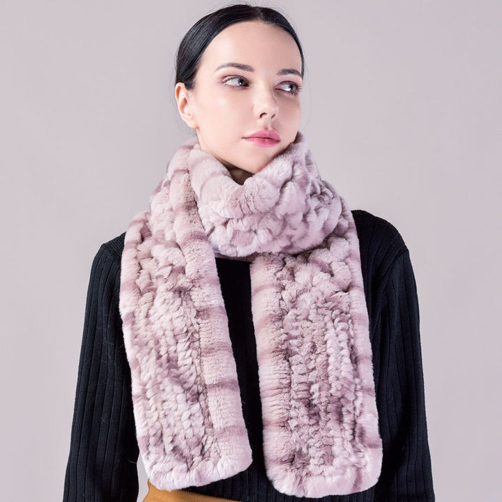 Real Rabbit Fur Scarf Women Winter Soft Warm Fashion Long Scarves