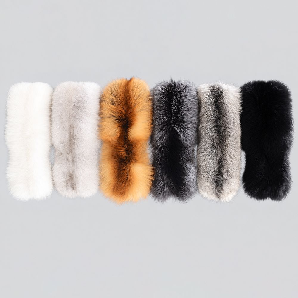 Luxury Real Silver Fox Fur Scarf Collar Oversized Fluffy Natural Fur Neck Warmer Wrap for Women
