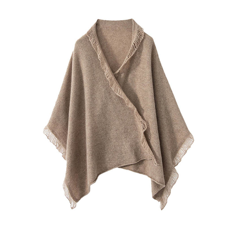 Elegant Fringed 100% Cashmere Shawl Wrap for Women