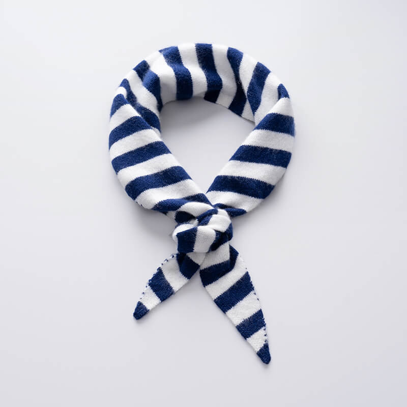 Stylish and Warm Striped Triangle 100% Cashmere Scarf Wrap