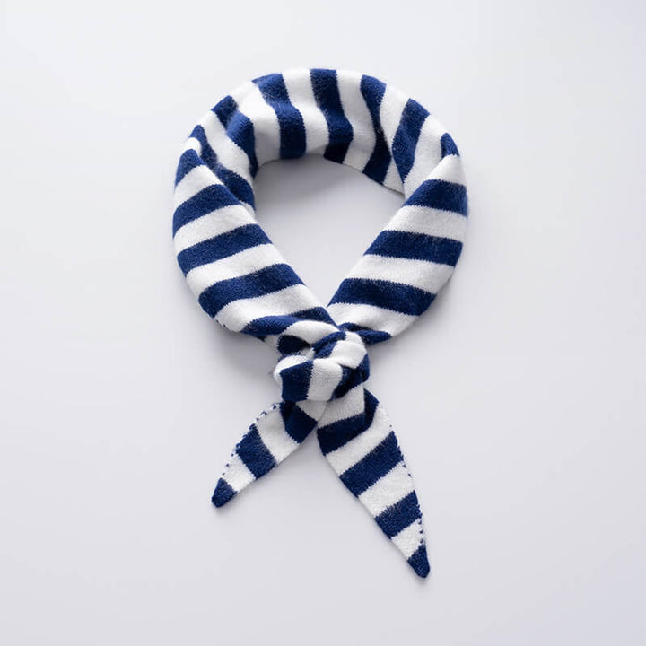 Stylish and Warm Striped Triangle 100% Cashmere Scarf Wrap