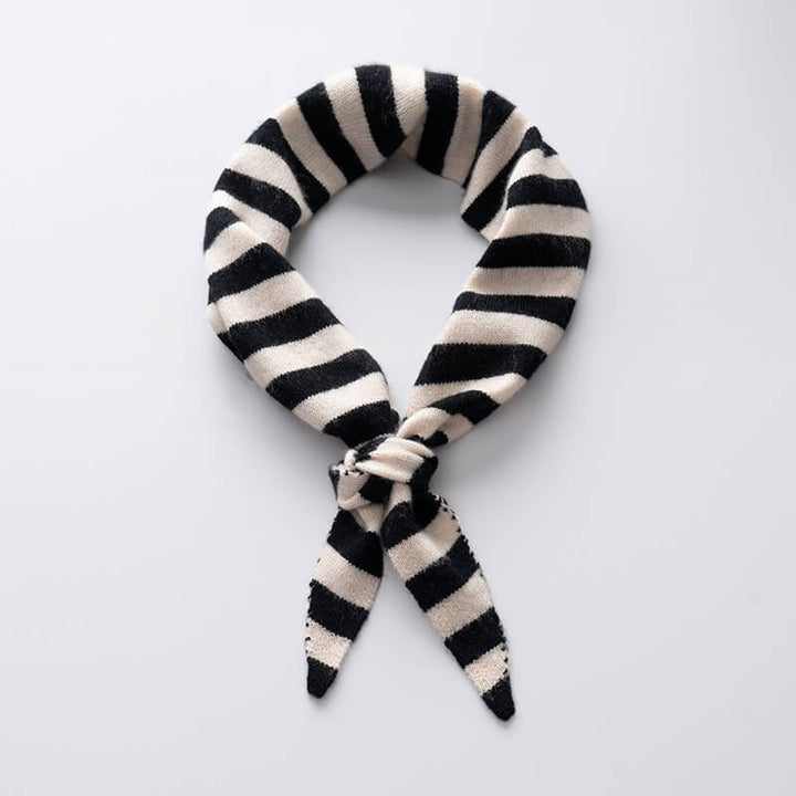 Stylish and Warm Striped Triangle 100% Cashmere Scarf Wrap