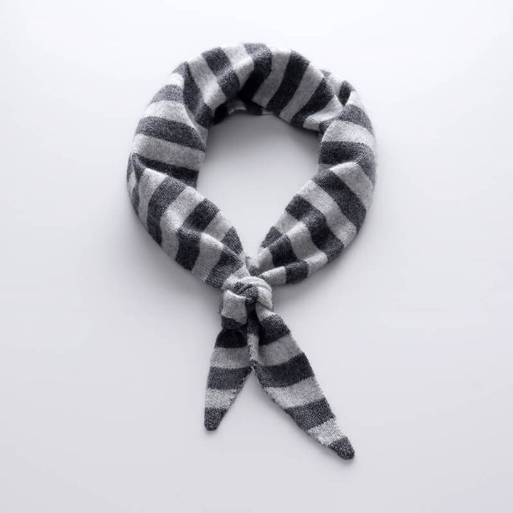 Stylish and Warm Striped Triangle 100% Cashmere Scarf Wrap