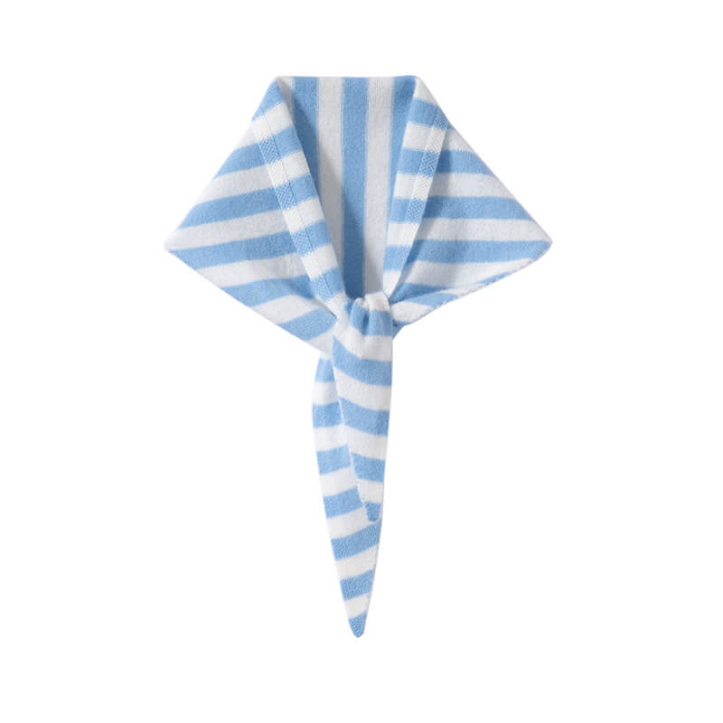 Stylish and Warm Striped Triangle 100% Cashmere Scarf Wrap