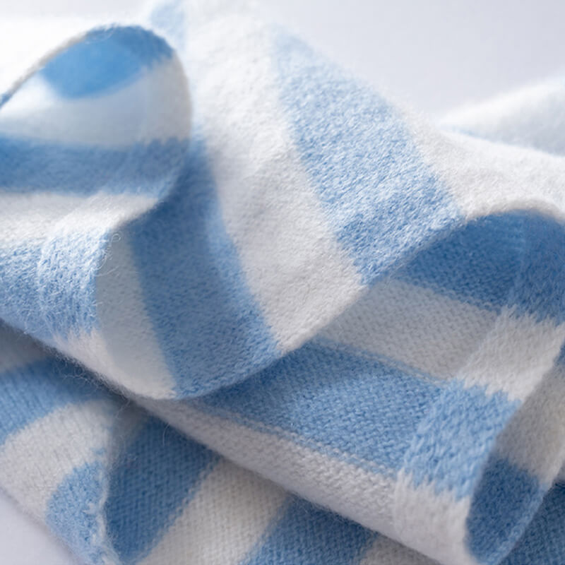 Stylish and Warm Striped Triangle 100% Cashmere Scarf Wrap