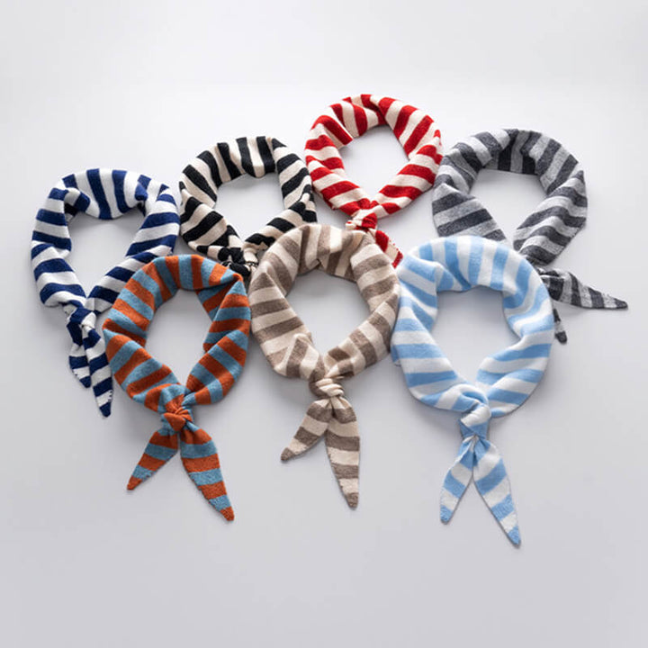 Stylish and Warm Striped Triangle 100% Cashmere Scarf Wrap