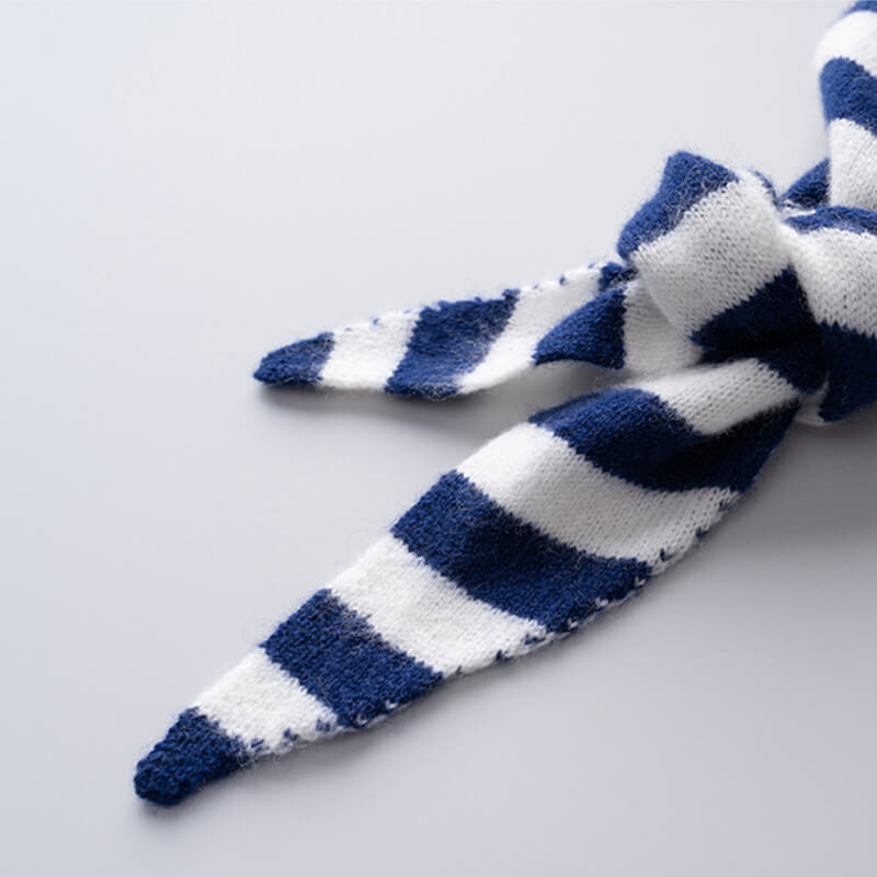 Stylish and Warm Striped Triangle 100% Cashmere Scarf Wrap