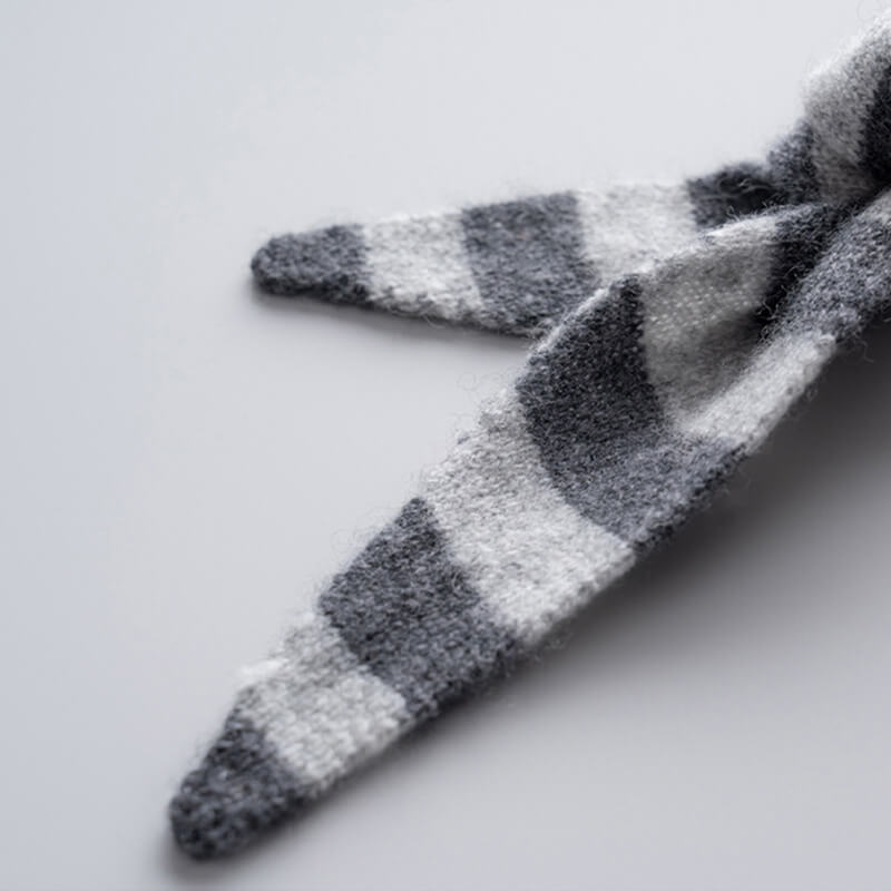 Stylish and Warm Striped Triangle 100% Cashmere Scarf Wrap