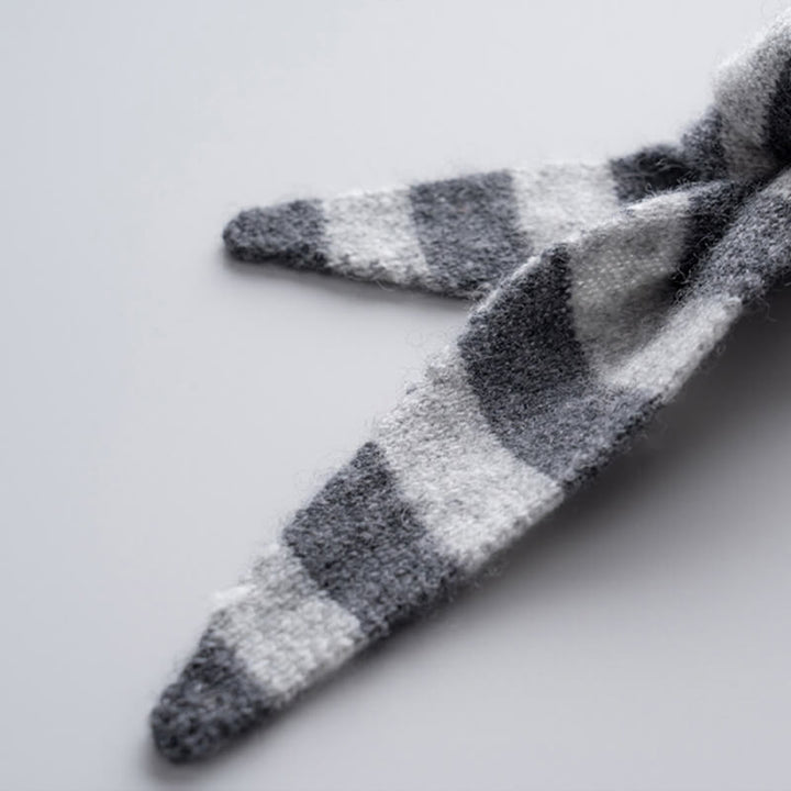 Stylish and Warm Striped Triangle 100% Cashmere Scarf Wrap