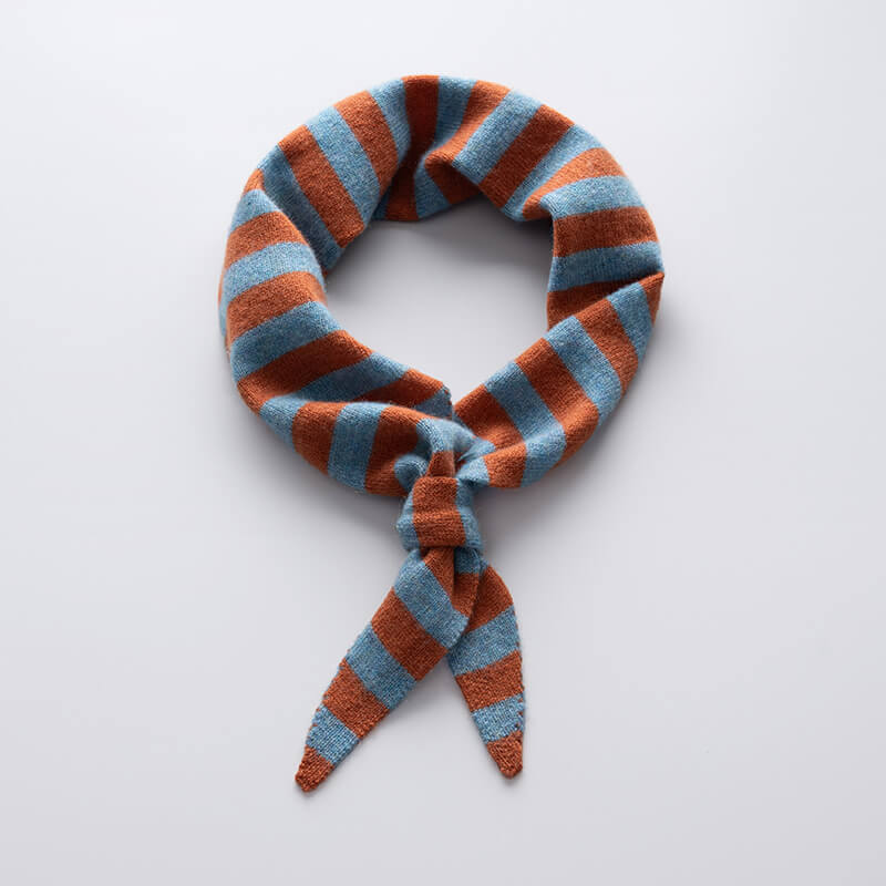 Stylish and Warm Striped Triangle 100% Cashmere Scarf Wrap