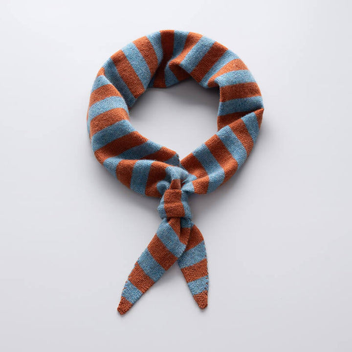 Stylish and Warm Striped Triangle 100% Cashmere Scarf Wrap