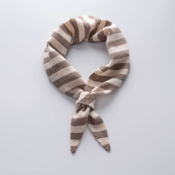 Stylish and Warm Striped Triangle 100% Cashmere Scarf Wrap