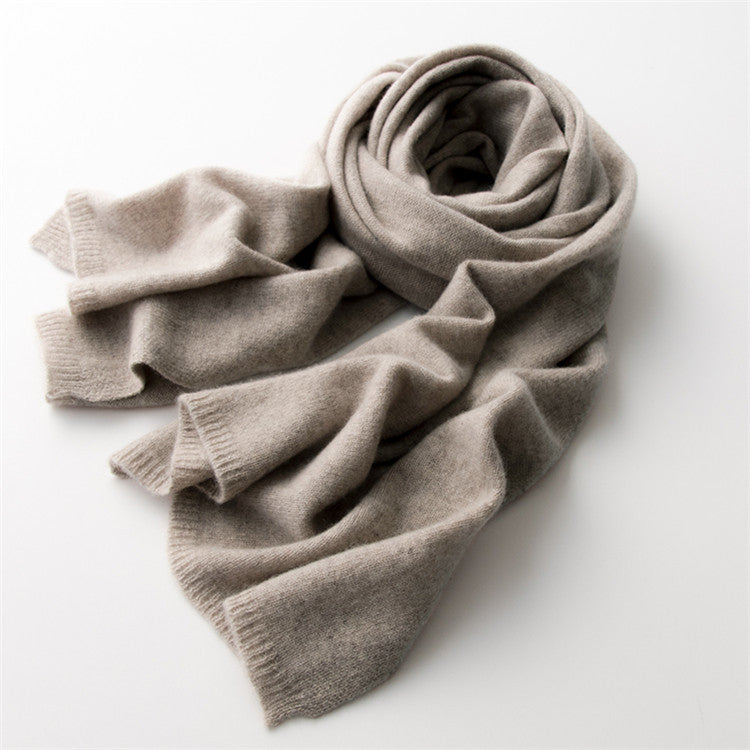 Fall and Winter Solid Color Pure Cashmere Scarf for Women