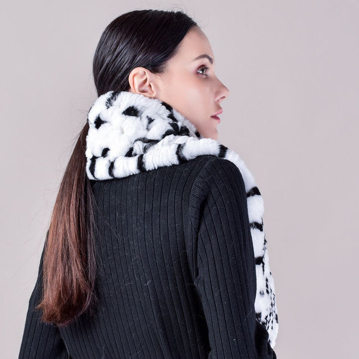 Real Rabbit Fur Scarf Women Winter Soft Warm Fashion Long Scarves