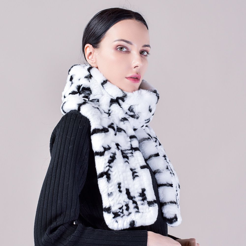 Real Rabbit Fur Scarf Women Winter Soft Warm Fashion Long Scarves