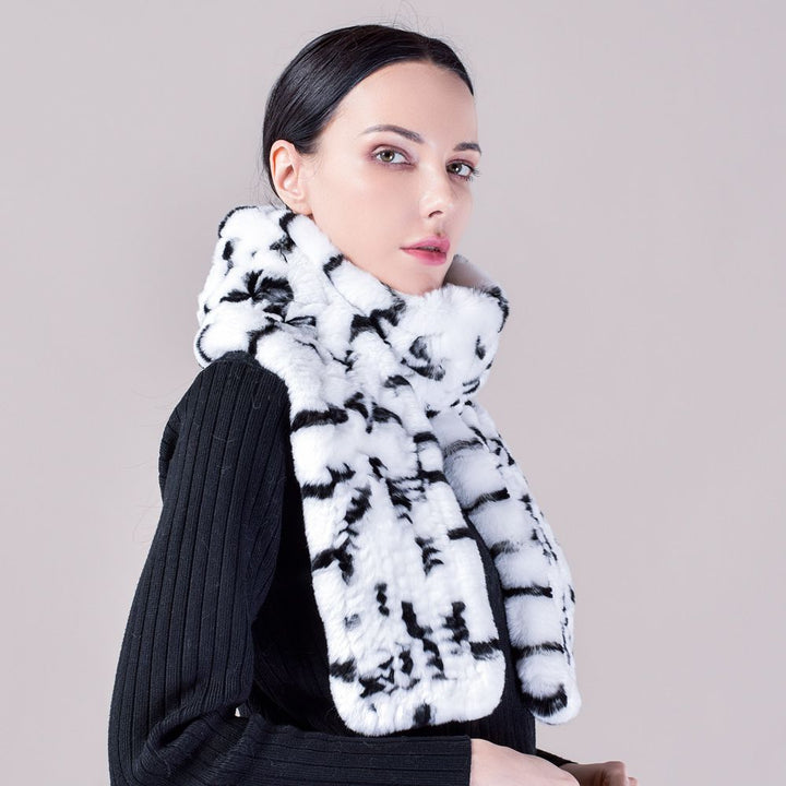 Real Rabbit Fur Scarf Women Winter Soft Warm Fashion Long Scarves