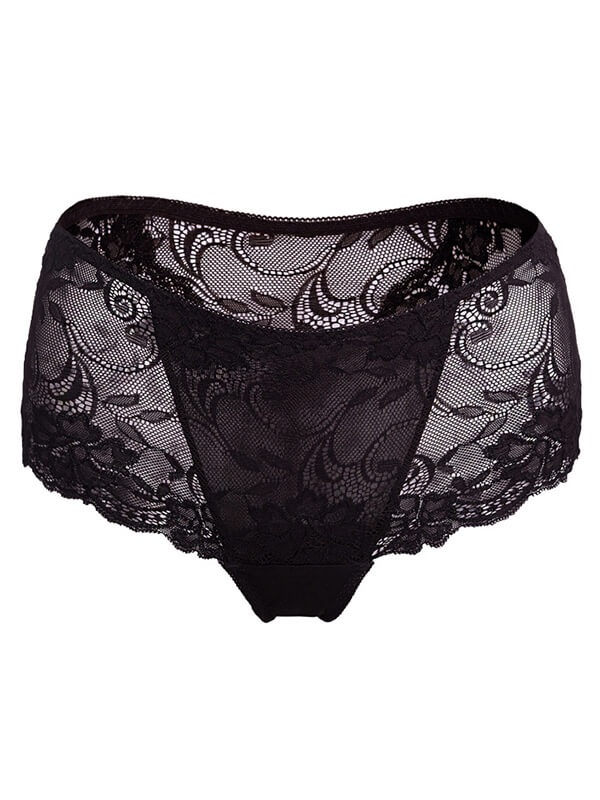 Women Silk Mesh Lace Knitted Underwear Briefs