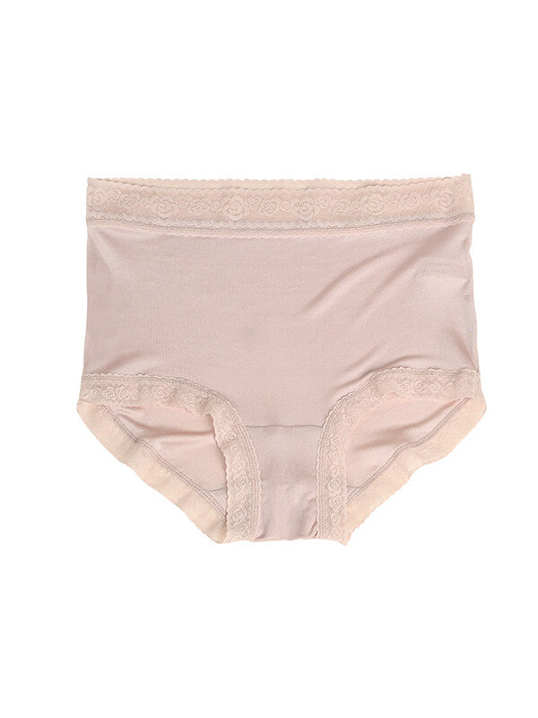 Women Lightweight Breathable Mid-waist Silk Knitted Briefs