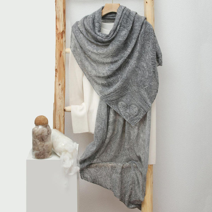 Women's Paisley Pattern 100% Cashmere Large Shawl Wrap CP062