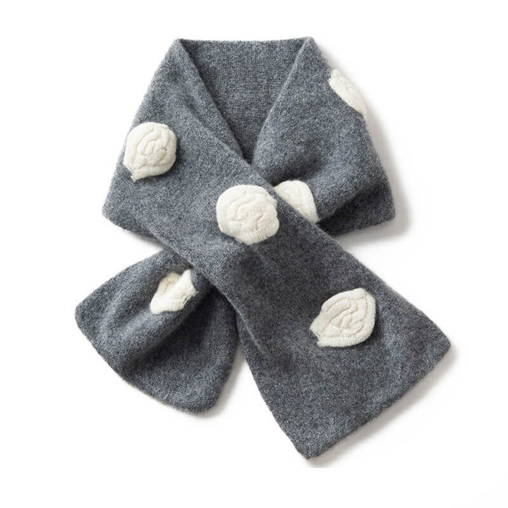 Women's 3D Floral Appliqued 100% Cashmere Scarf CP037